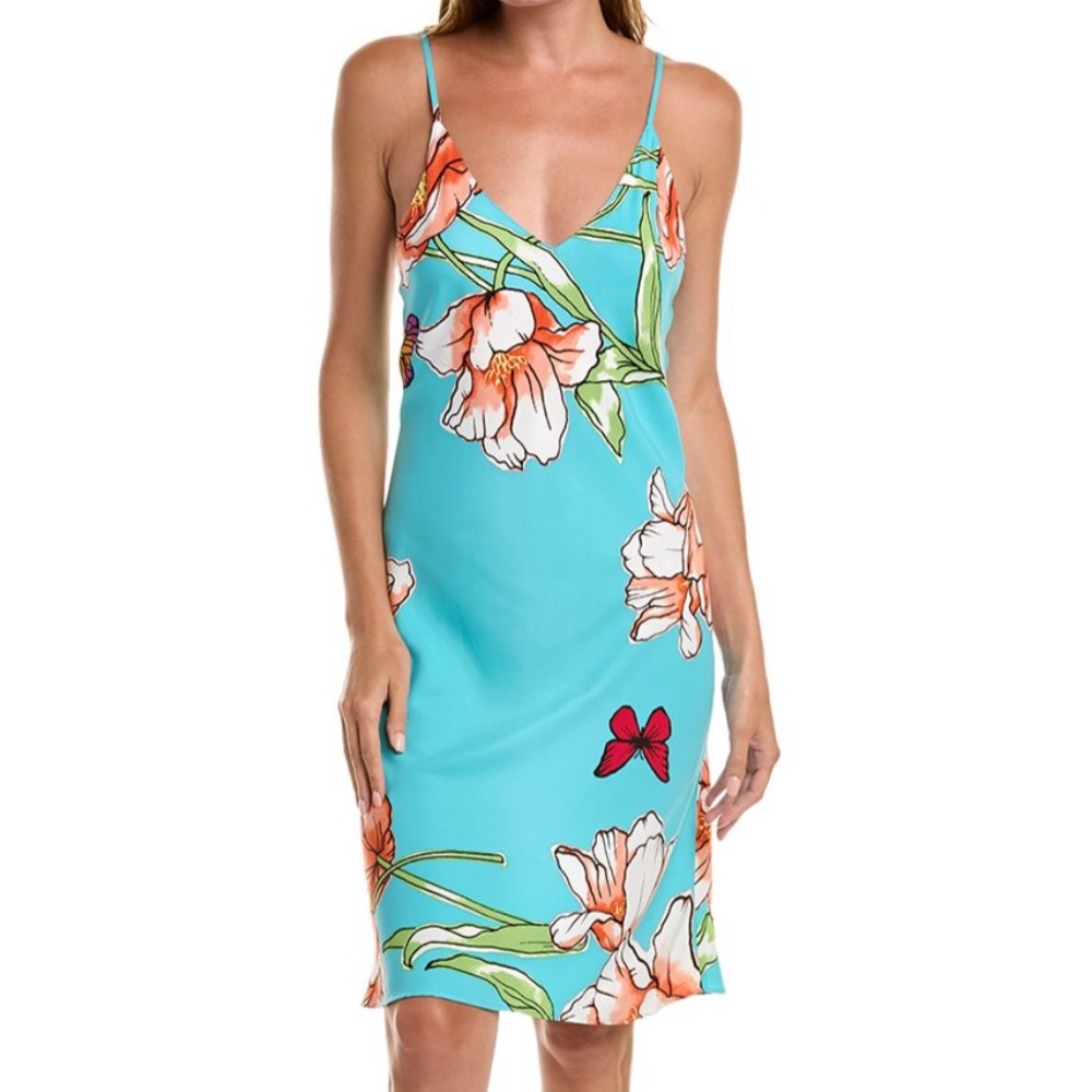 Natori wild poppy chemise in seaglass